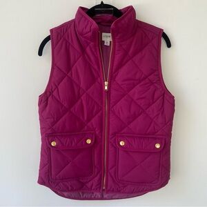 J. Crew Factory Pink Fuchsia Quilted Vest size small